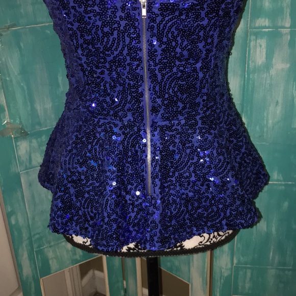 M. M. Couture | women's sequined peplum top - Picture 7 of 8